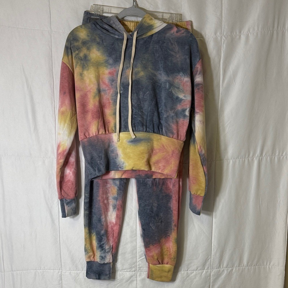 Fashion Me Tie Dye Hoodie Jogger Set Medium Soft‎ Lounge Set Made USA